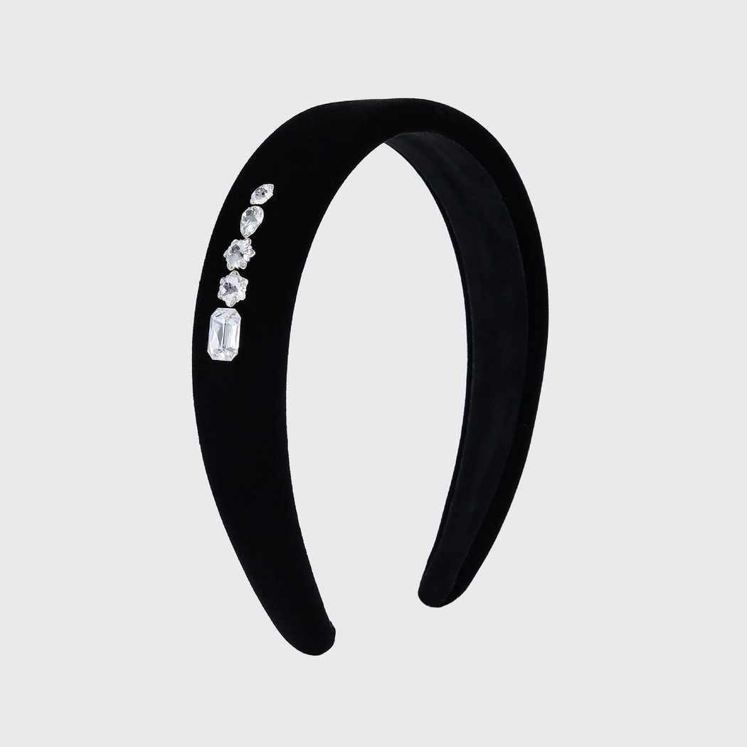 Gifty - Elegant Velvet Geometric Accent Wide Headband