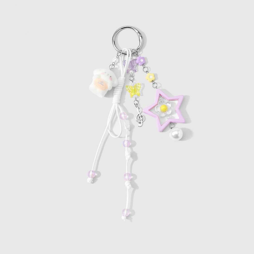 Keypus - Cute Dog Star Pendant Beaded Keychain
