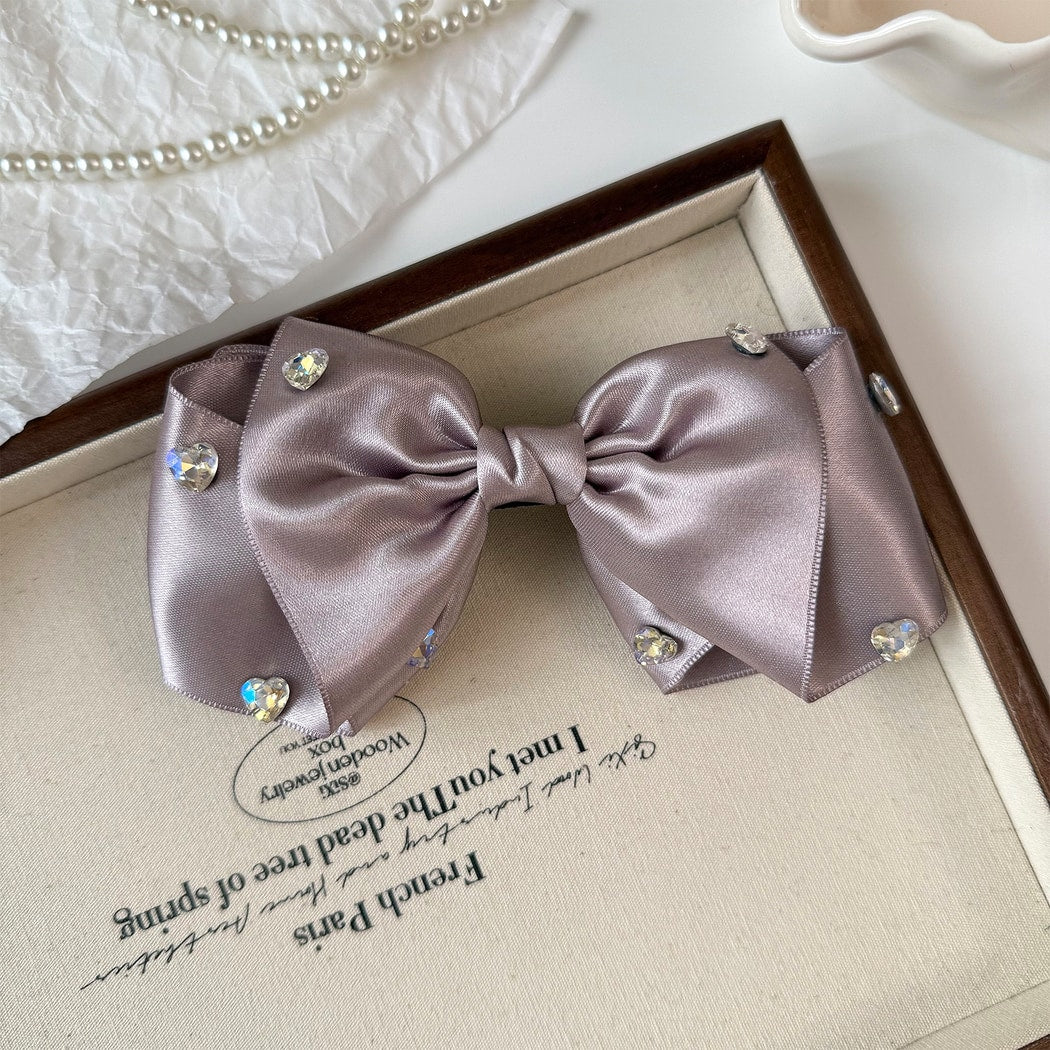 Beau - Rhinestone Bow Decorative Hair Clip