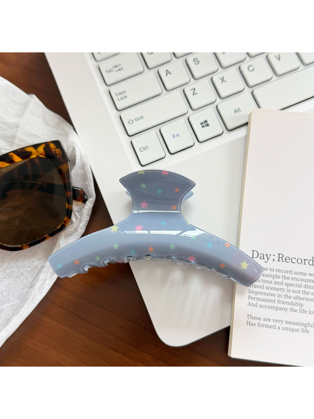 Beau - Star Pattern Glossy Acetate Claw Clip