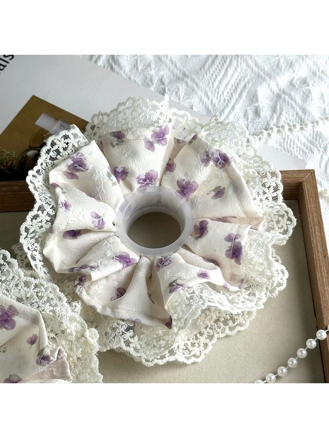 Gifty - Cherry Print Polyester Fabric Scrunchie