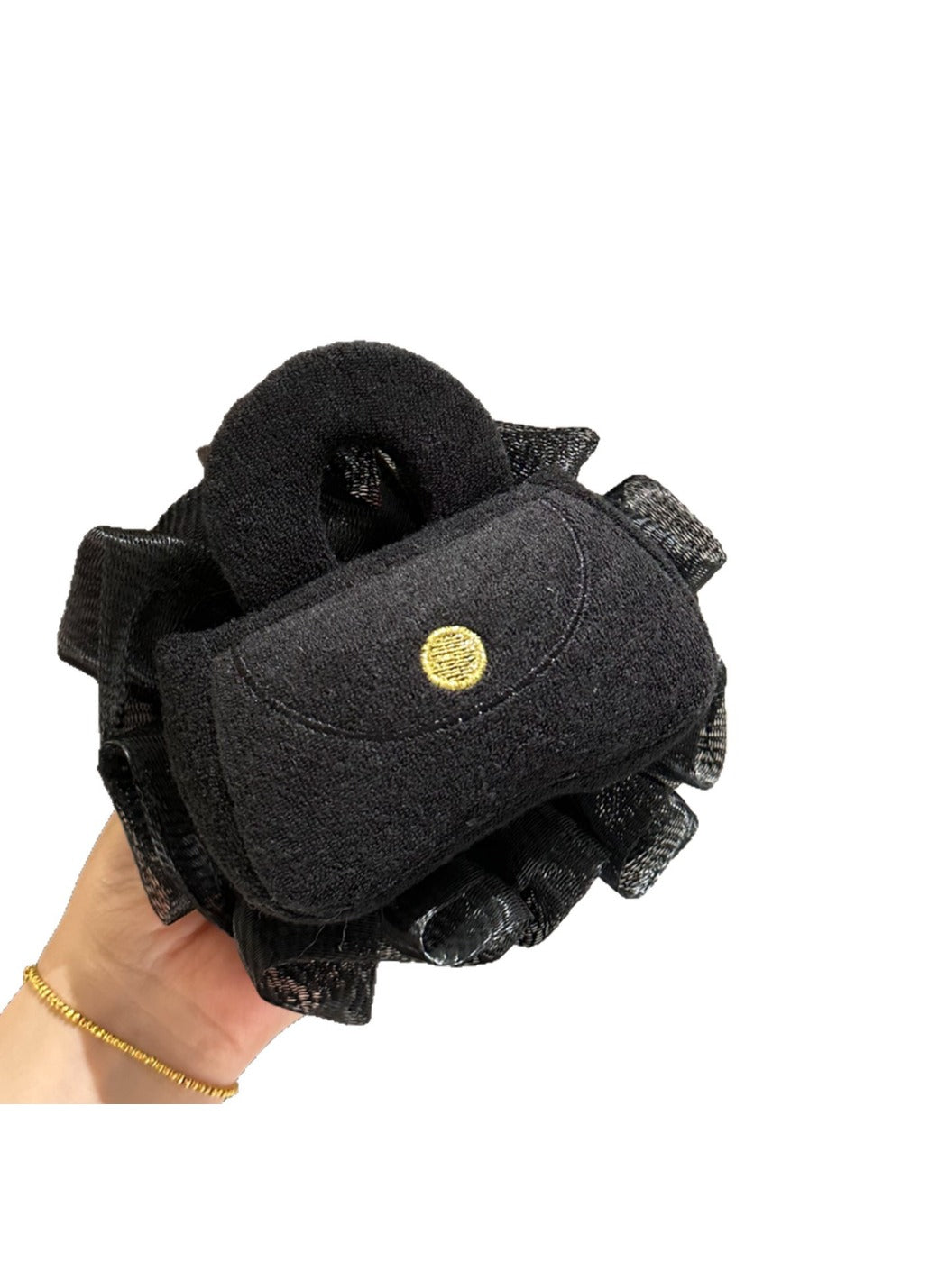 Papo - Handbag Shaped Black Bath Pouf