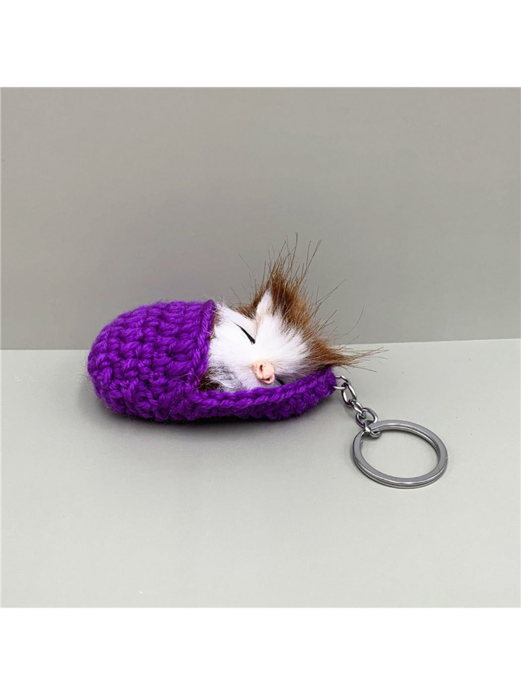 Keypus - Sleeping Cat Shaped Bag Charm Keychain