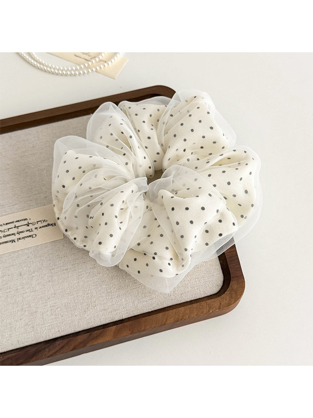 Gifty - Double Layer Polka Dot Mesh Scrunchie