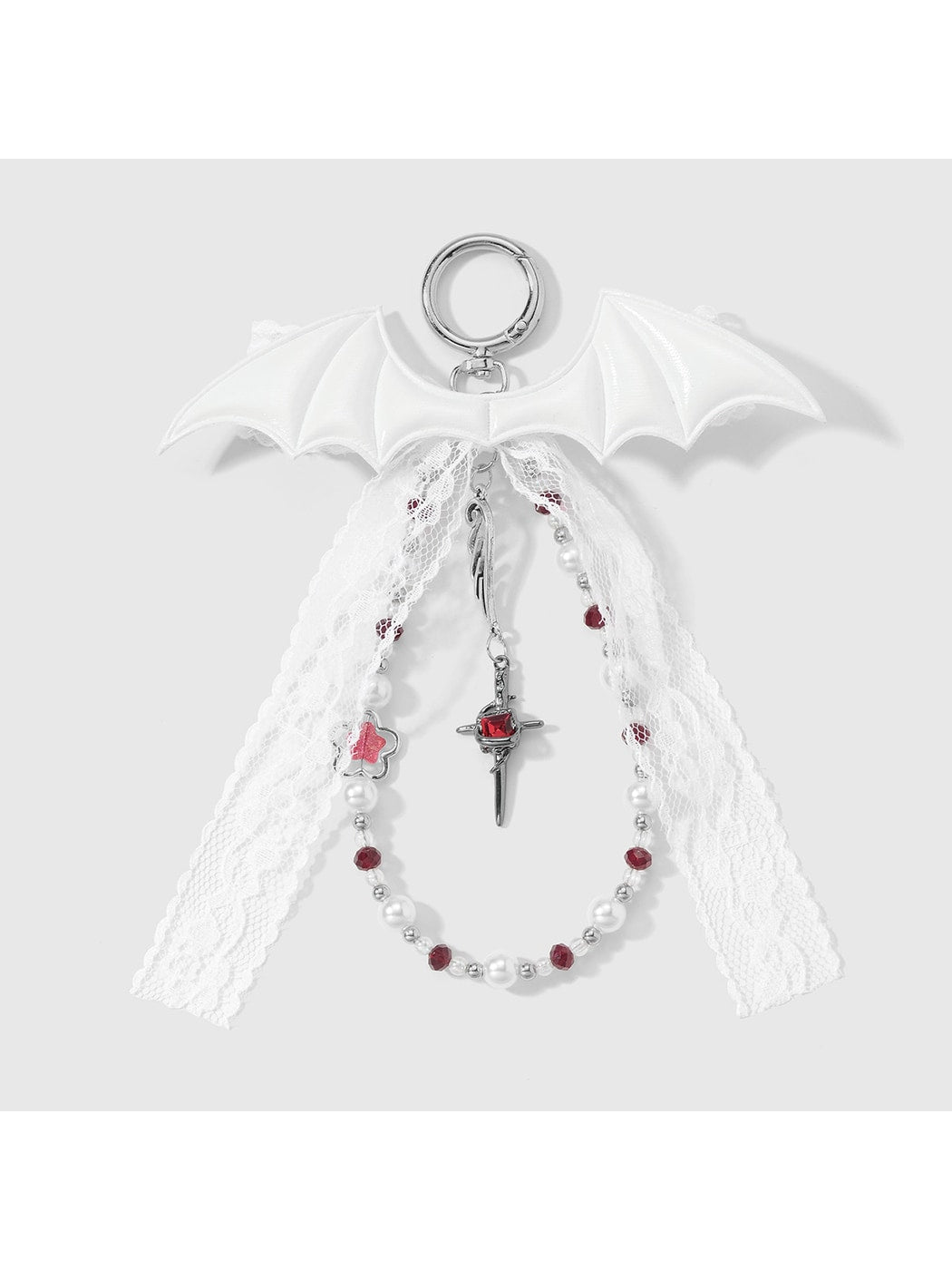 Keypus - Y2K Lace Bow Bat Shape Bag Charm Keychain