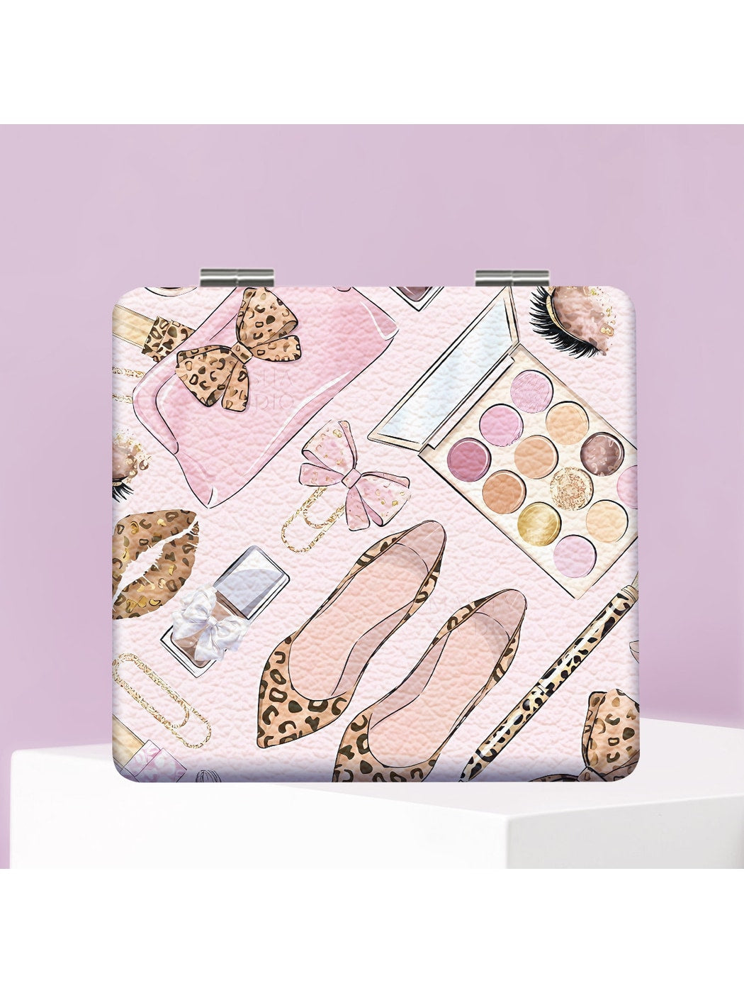 Mirroray - Decorative Printed Glass Folding Makeup Mirror