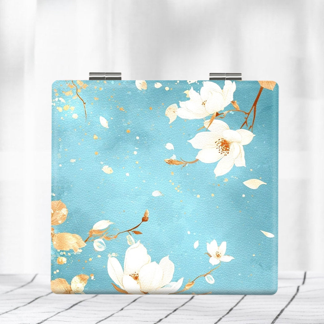 Mirroray - Rectangle Blossom Pattern Travel Makeup Mirror