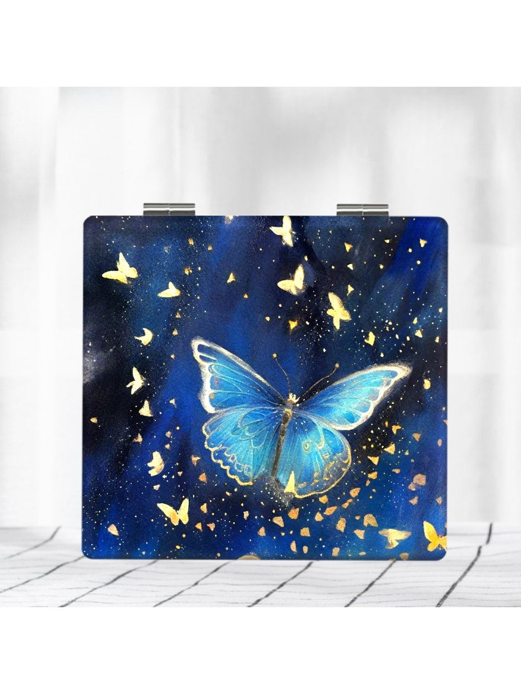Mirroray - Retro Butterfly Print Folding Makeup Mirror