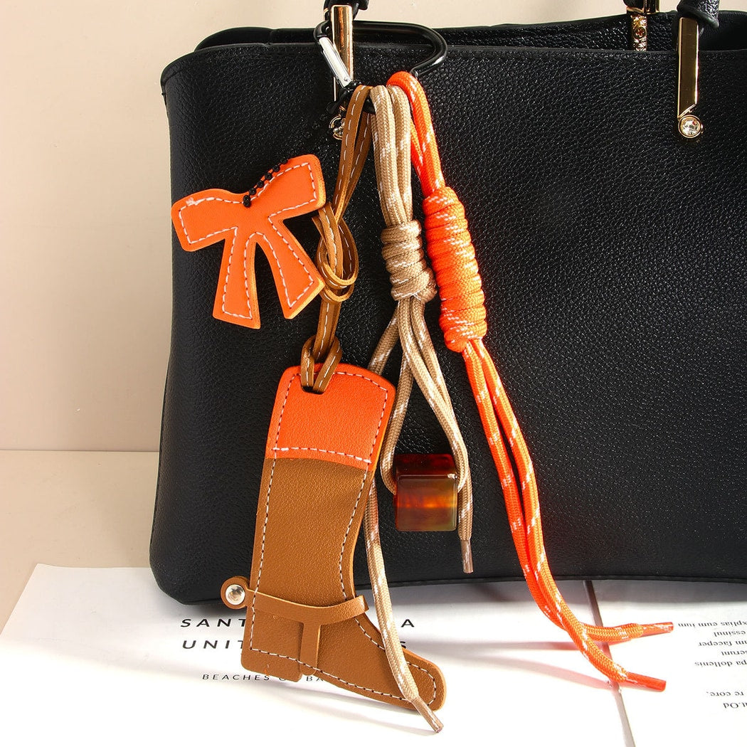 Keypus - Western Style Boot Bow Pendant Keychain