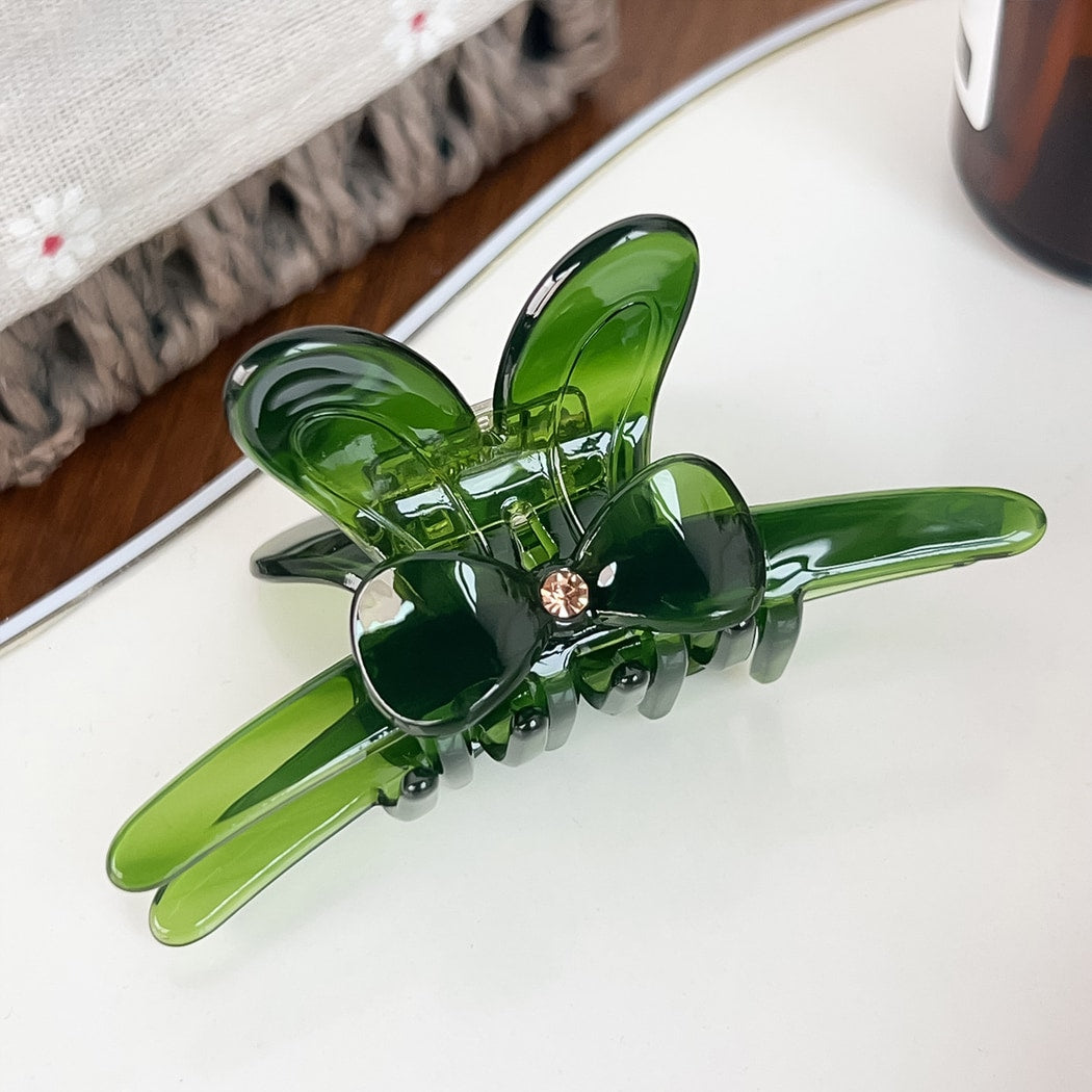 Beau - Acetate Board Bow Detail Decorative Claw Clip