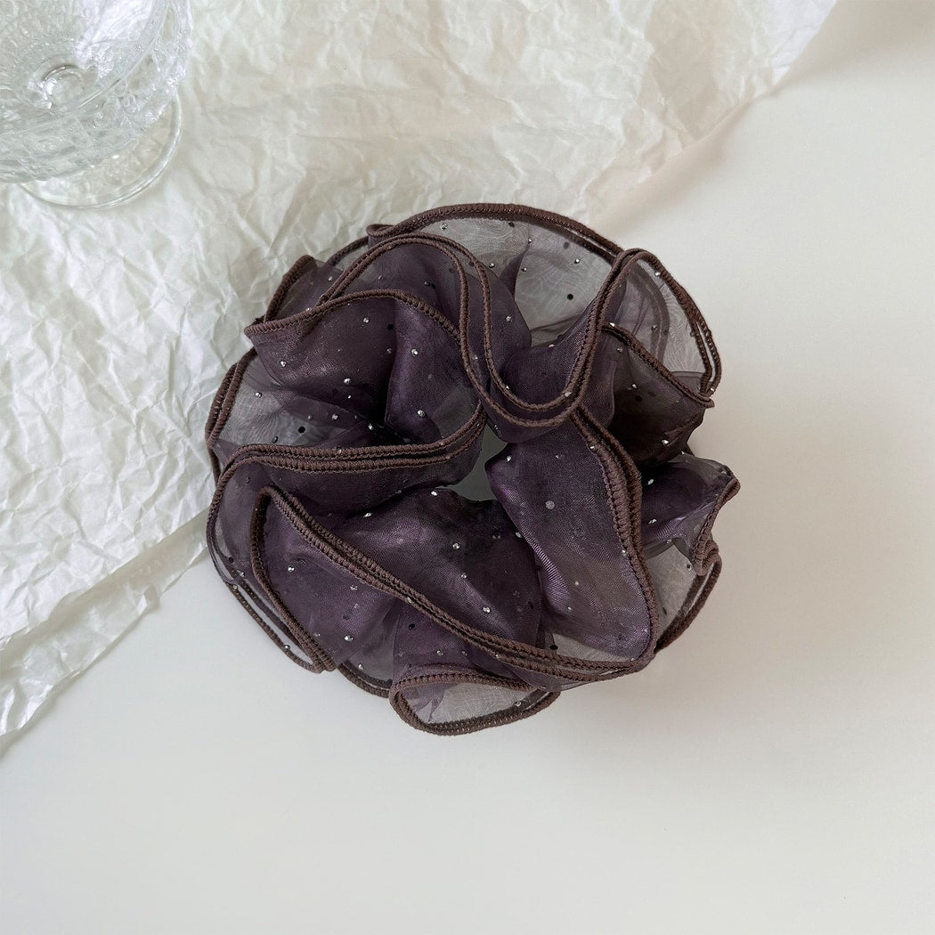 Gifty - Ruffled Mesh Polyester Decorative Scrunchie