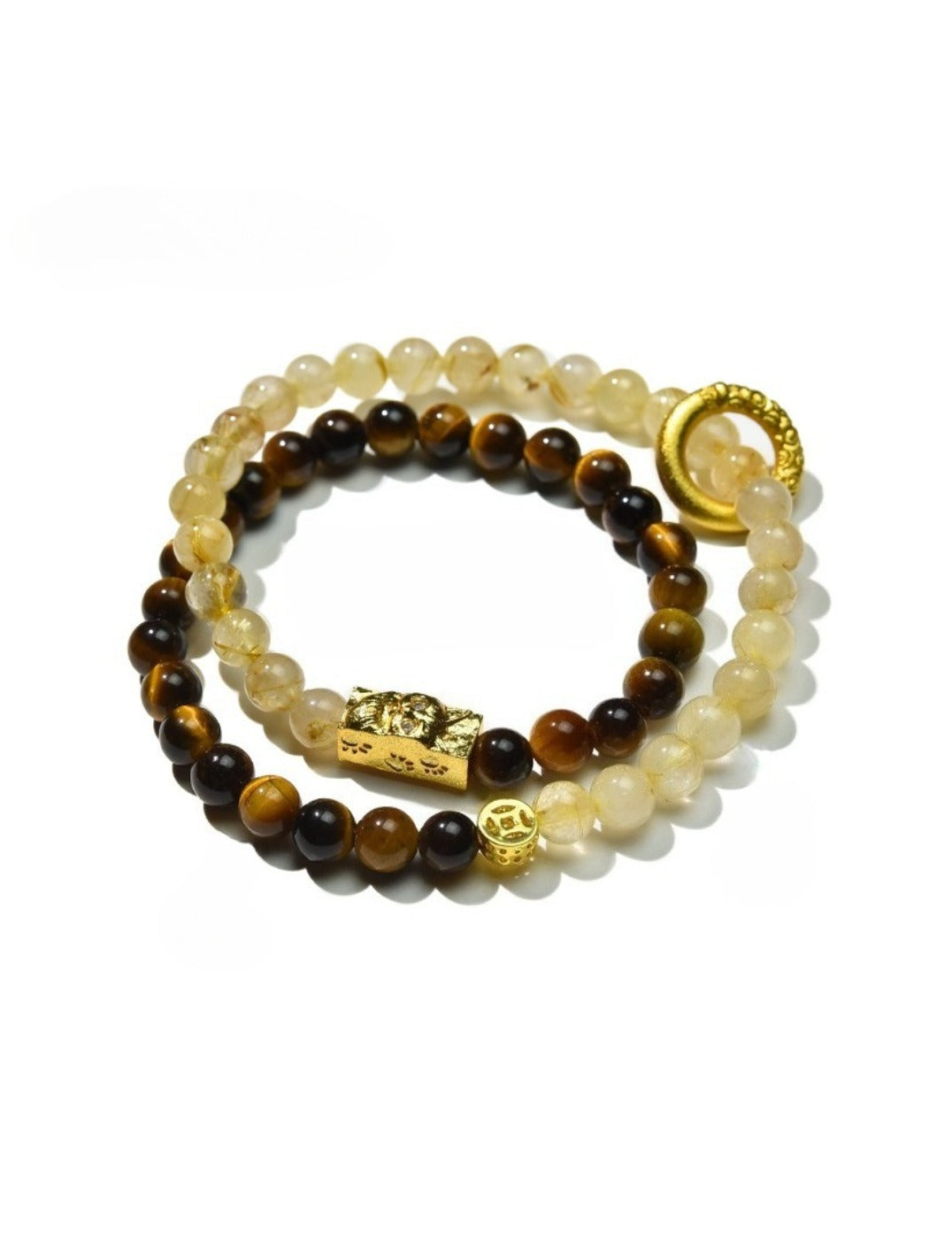 Lovra stackable beaded bracelet laid flat showing full length and bead details