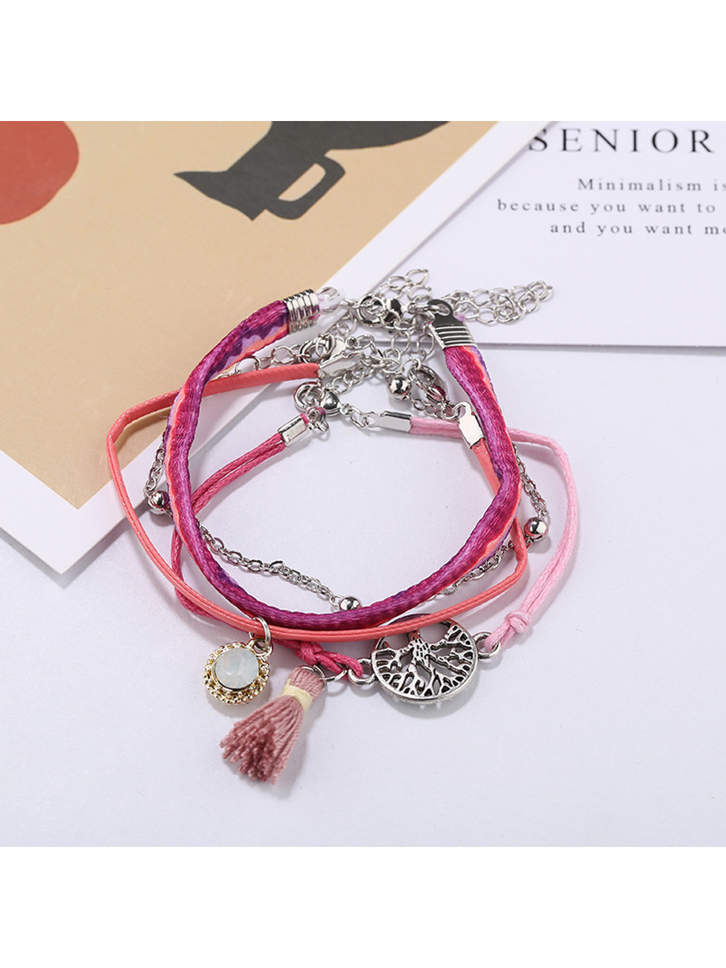 Lovra - Stylish Tree Shaped Tassel Beaded Bracelet
