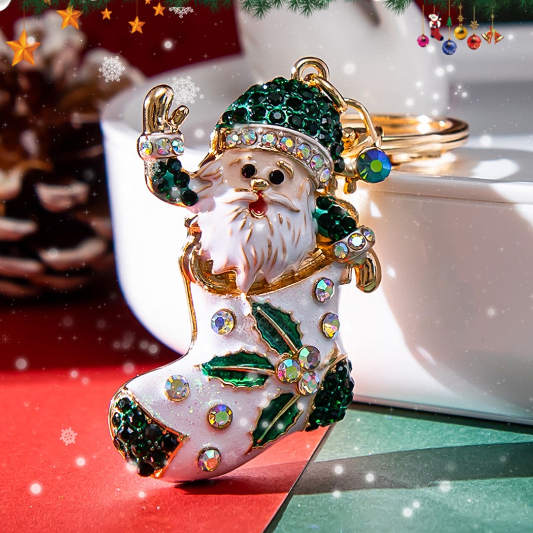 Keypus - Cartoon Santa Claus Stocking Christmas Keychain