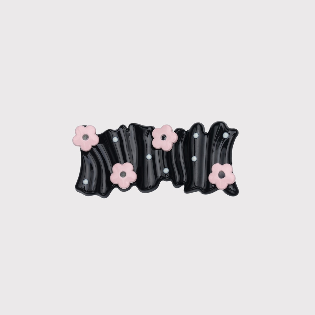 Beau - Polka Dots Floral Accent Hair Clip