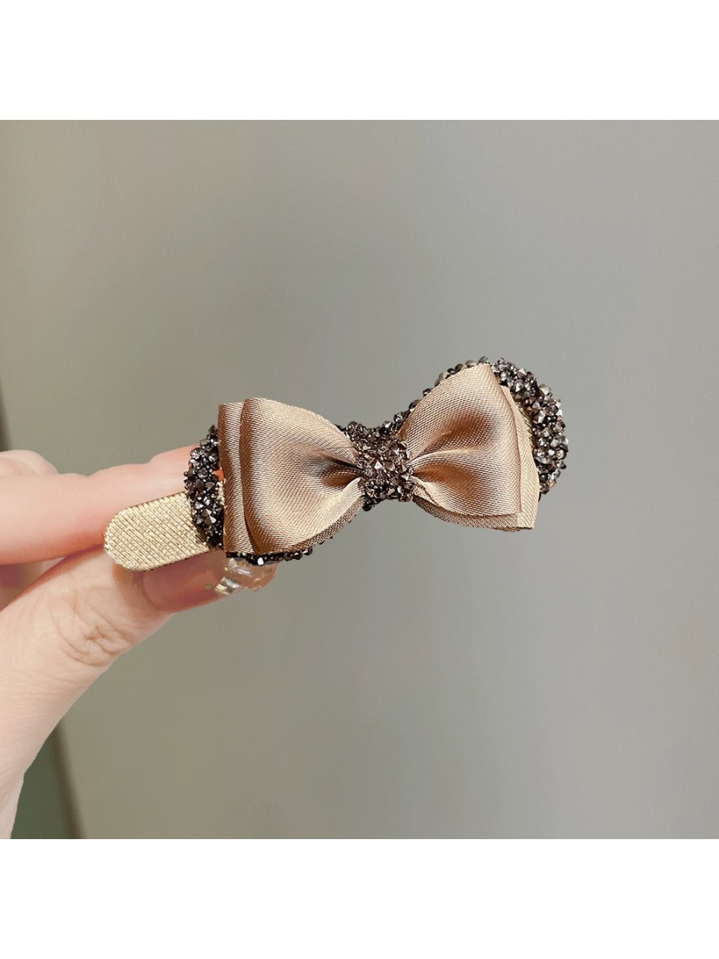 Beau - Rhinestone-Embellished Bow Hair Clip