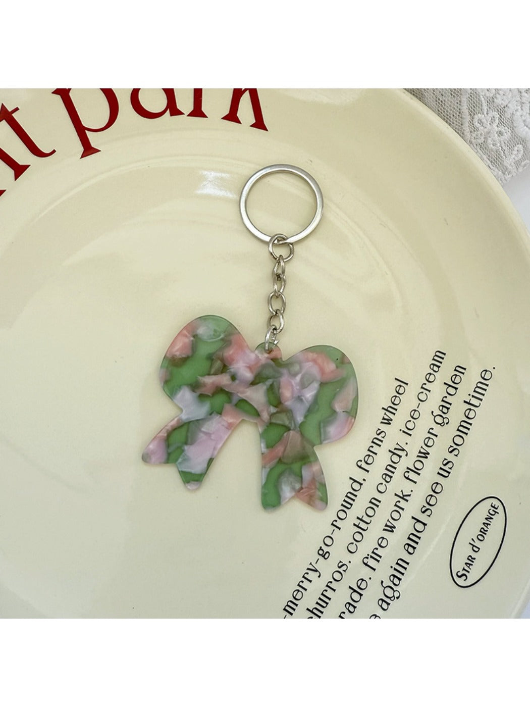 Keypus - Acetate Bow Shaped Keychain Charm