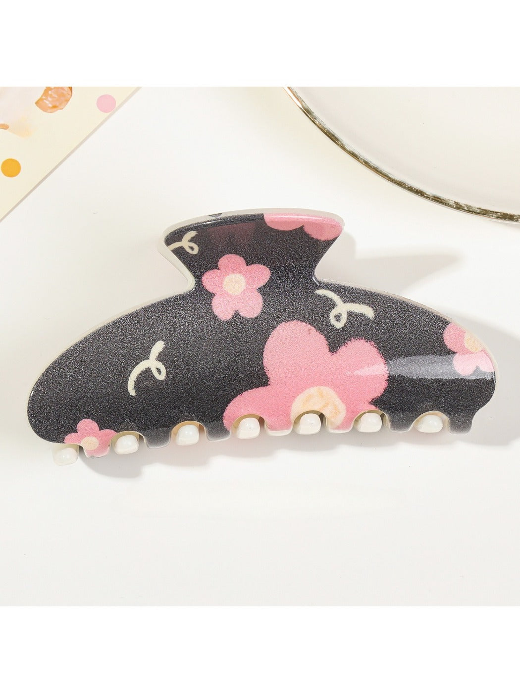 Beau - Black Square Tooth Claw Clip