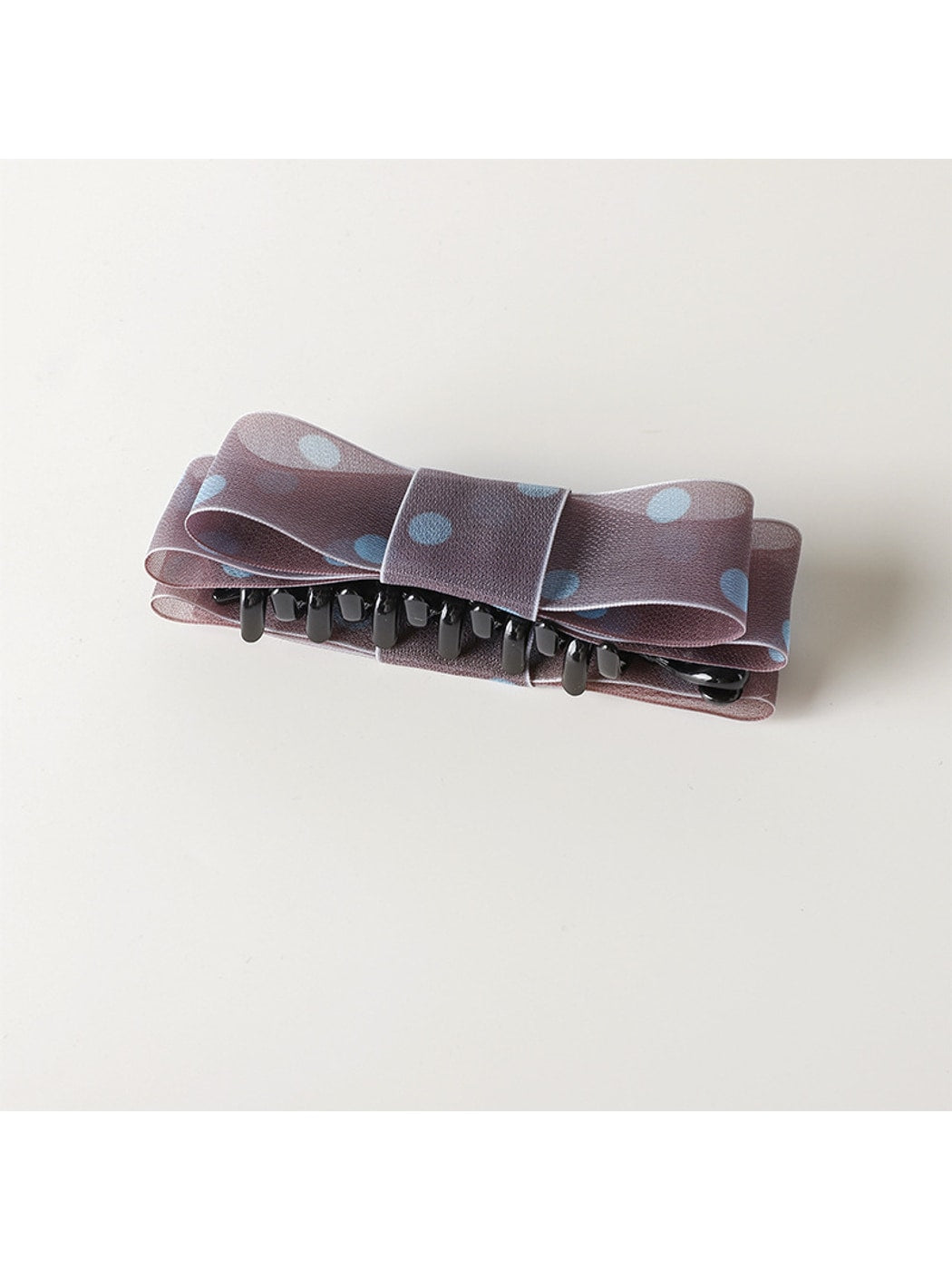 Beau - Polka Dot Double Layer Bow Banana Clip