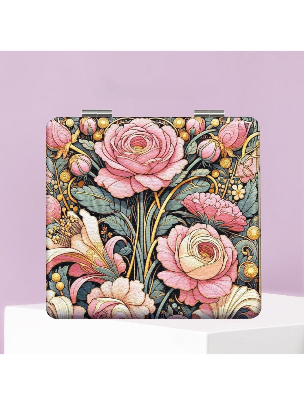 Mirroray - Floral Print Foldable Makeup Mirror