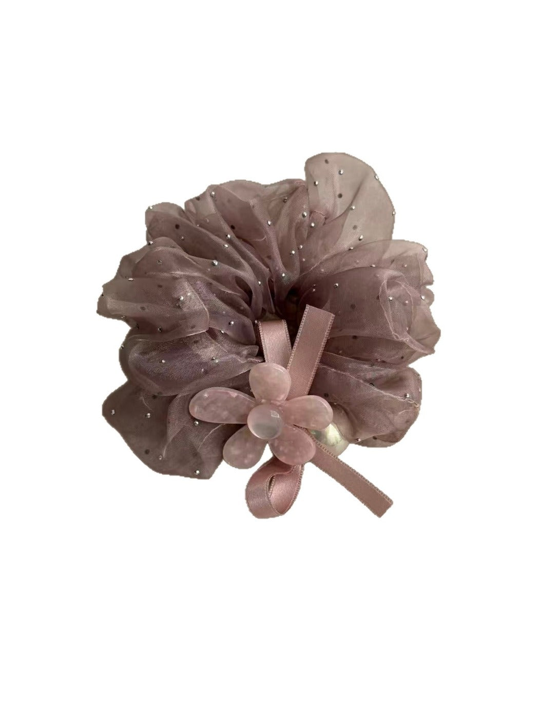 Gifty - Polka Dot Floral Decorative Scrunchie