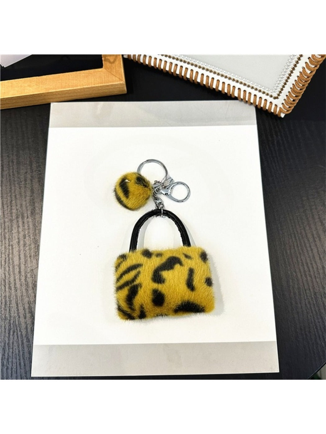 Keypus - Mini Leopard Print Bag Charm Keychain