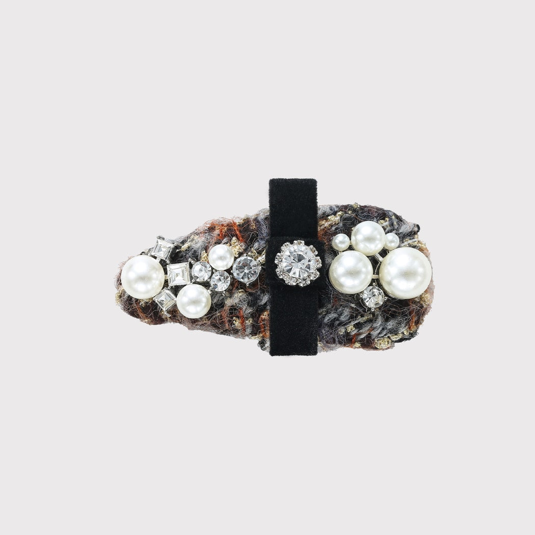 Beau - Vintage Gray Rhinestone Side Barrette