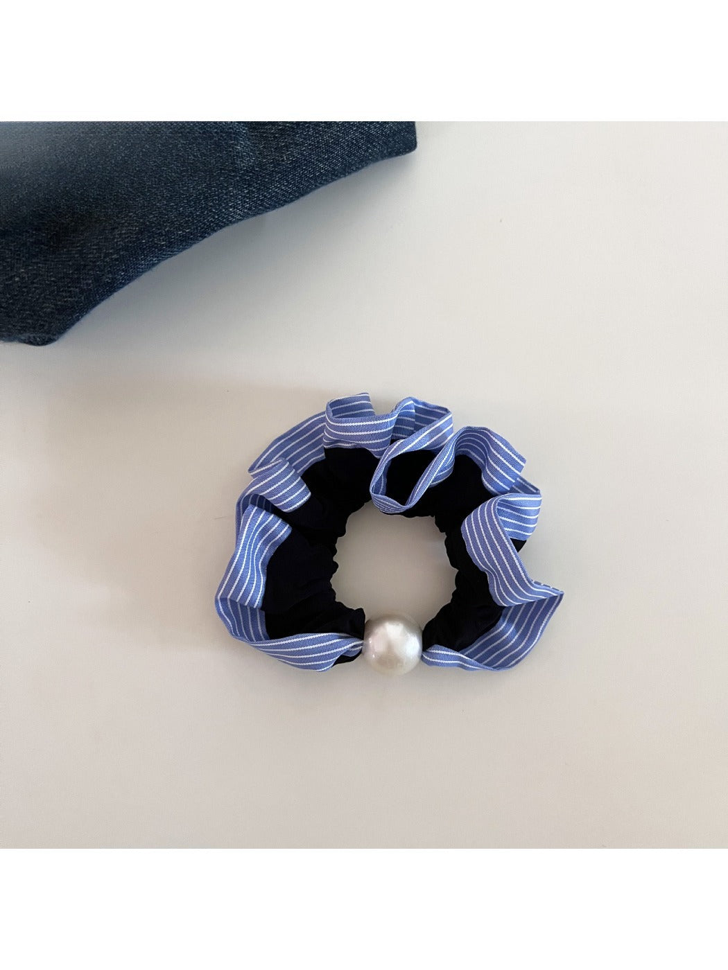 Gifty - Blue Striped Plaid Hair Tie