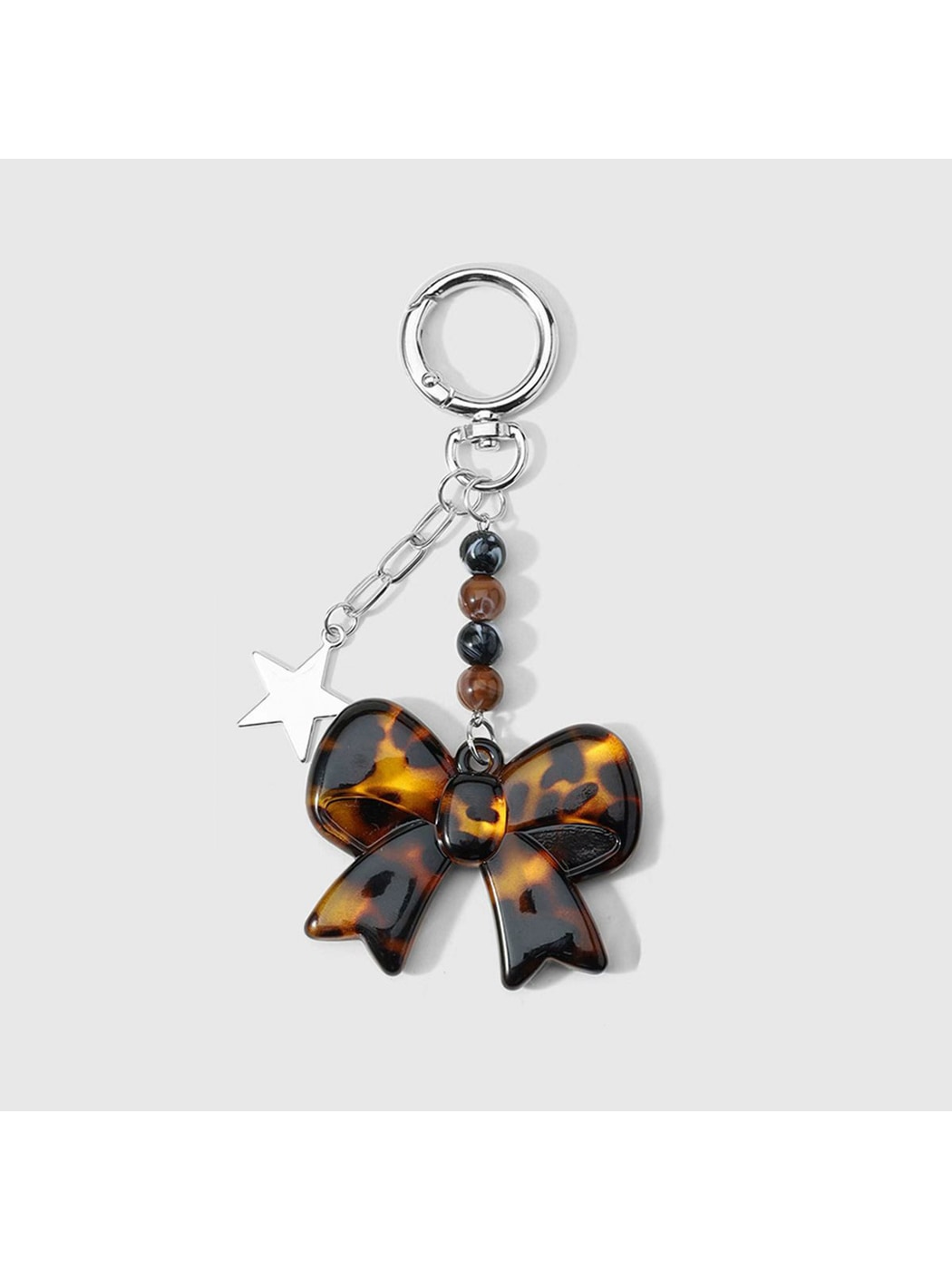 Keypus - Retro Beaded Cord Star Mirror Bag Charm Keychain
