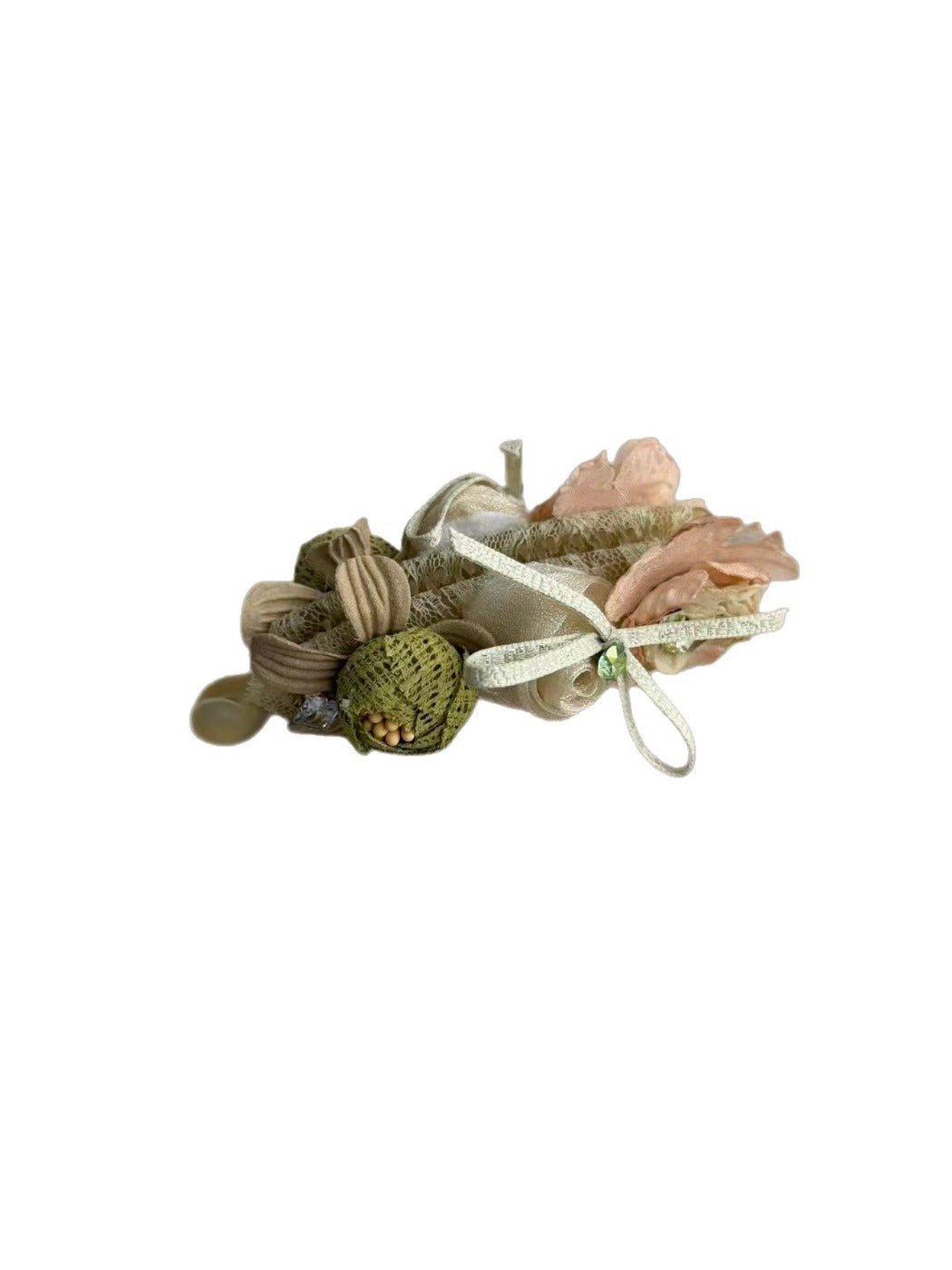 Side view of Beau 3D flower shaped hair clip highlighting clip mechanism