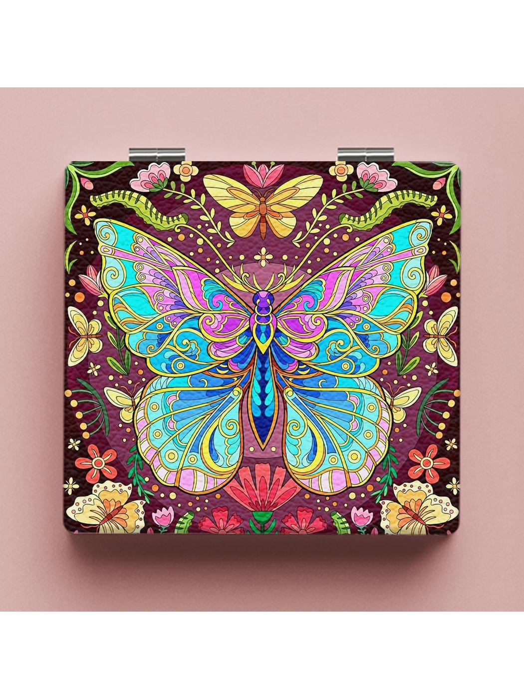 Mirroray - Colorful Floral Print Folding Mirror