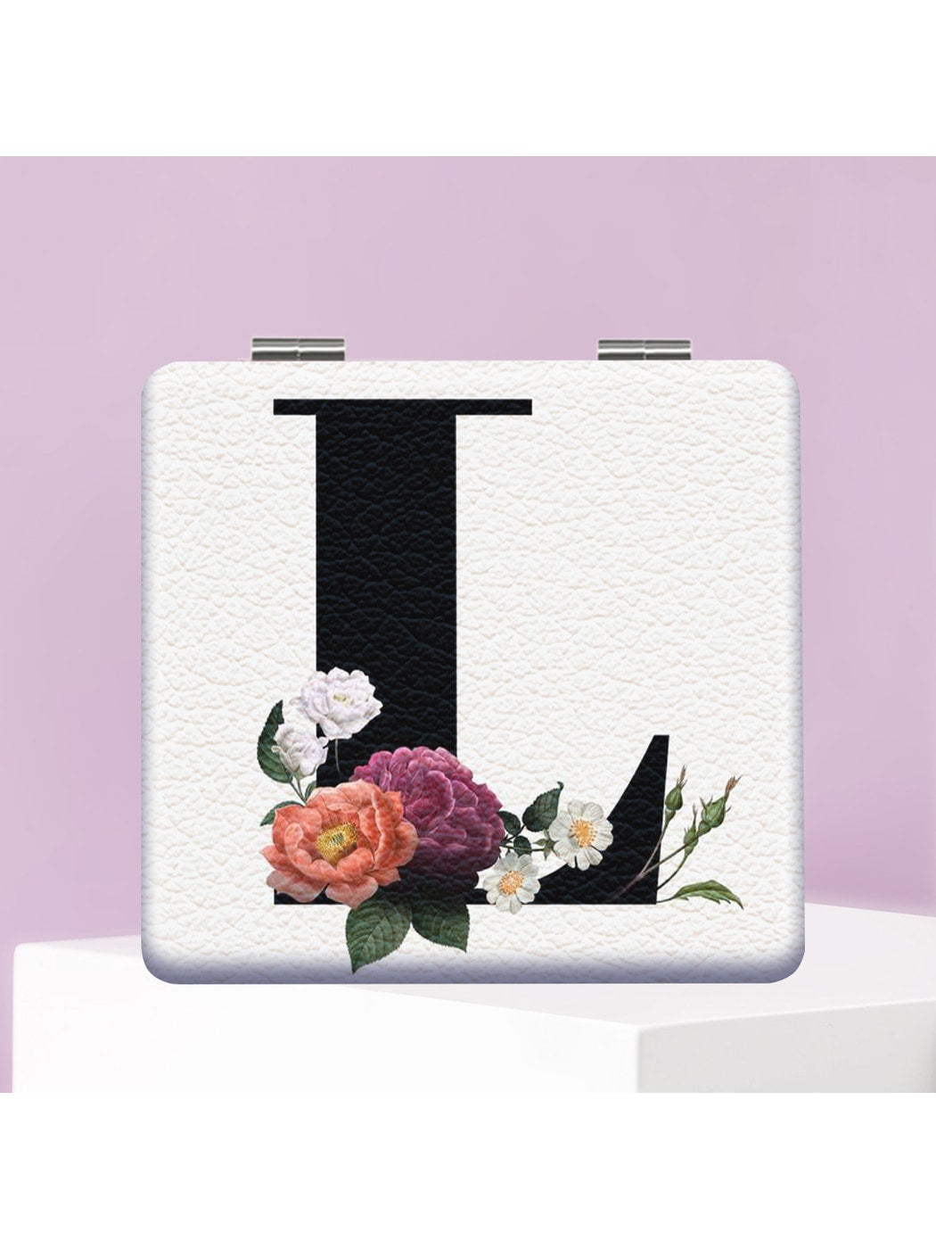 Mirroray - Floral Letter Print Folding Compact Mirror