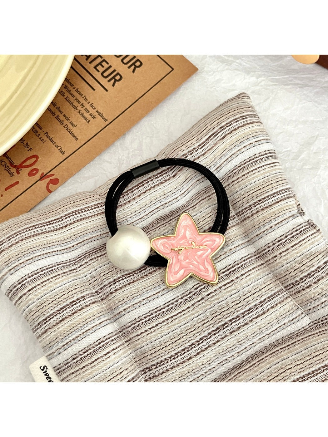 Gifty - Pink Alloy Hair Ties High Elastic Ponytail Holder