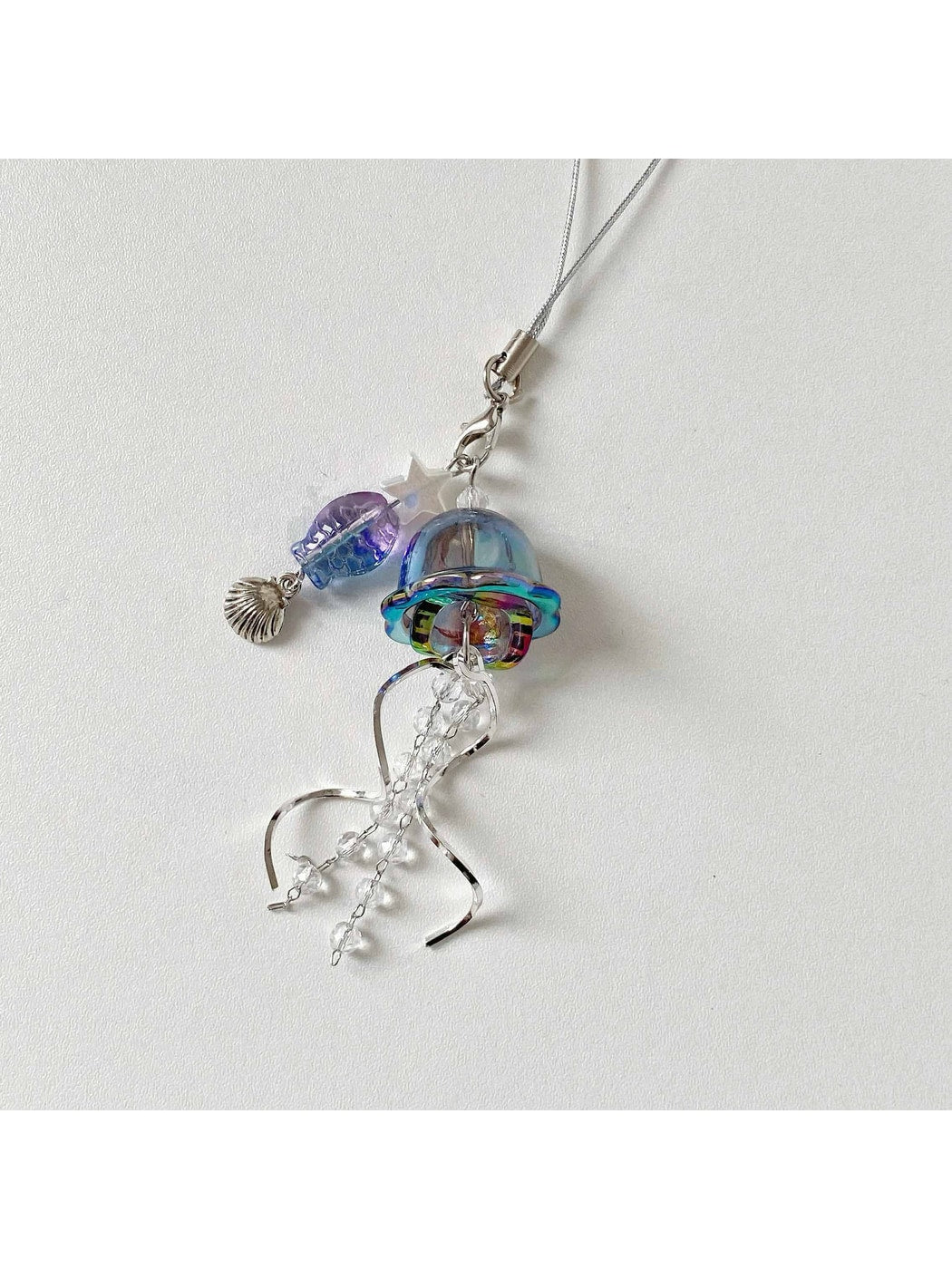 Keypus - Clear Look Jellyfish Alloy Plastic Keychain