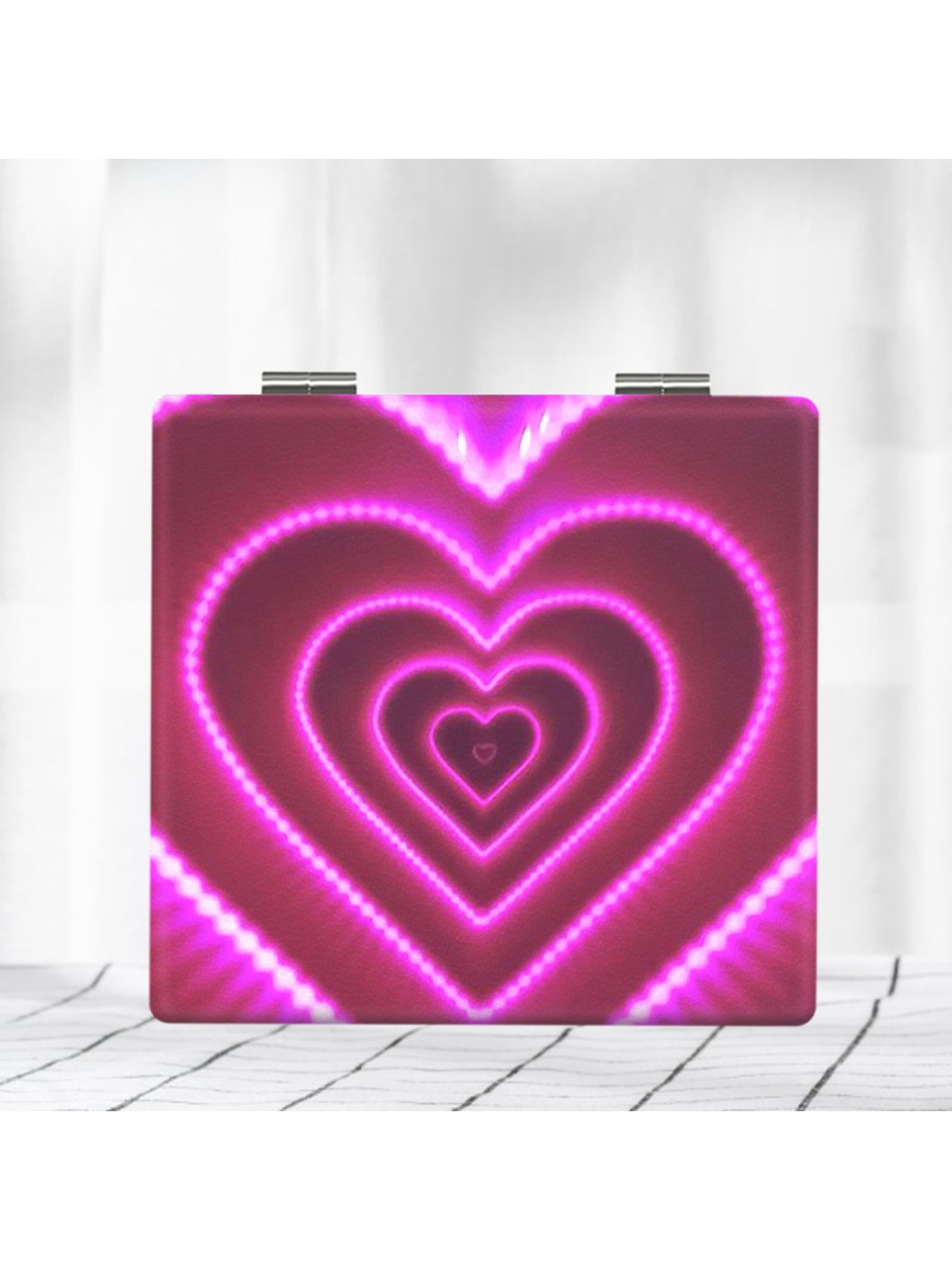 Mirroray - Heart Print Folding Compact Mirror