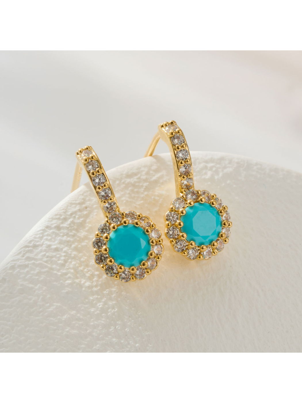 Earedge - Round Geometric Plated Stud Earrings