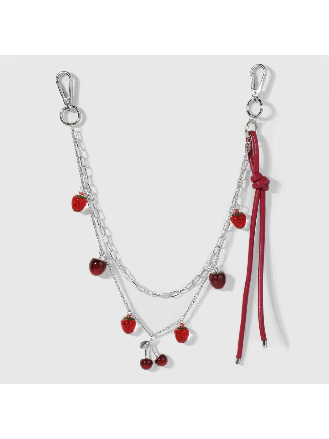 Keypus - Y2K Silver Chain Chili Charm Keychain