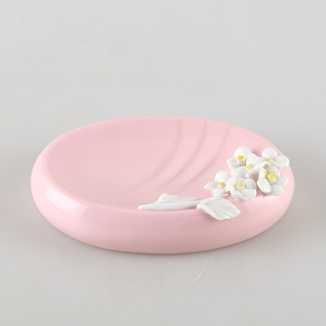 Rowa - Flower-Shaped Oval Ceramic Soap Dish – Elegant and Functional