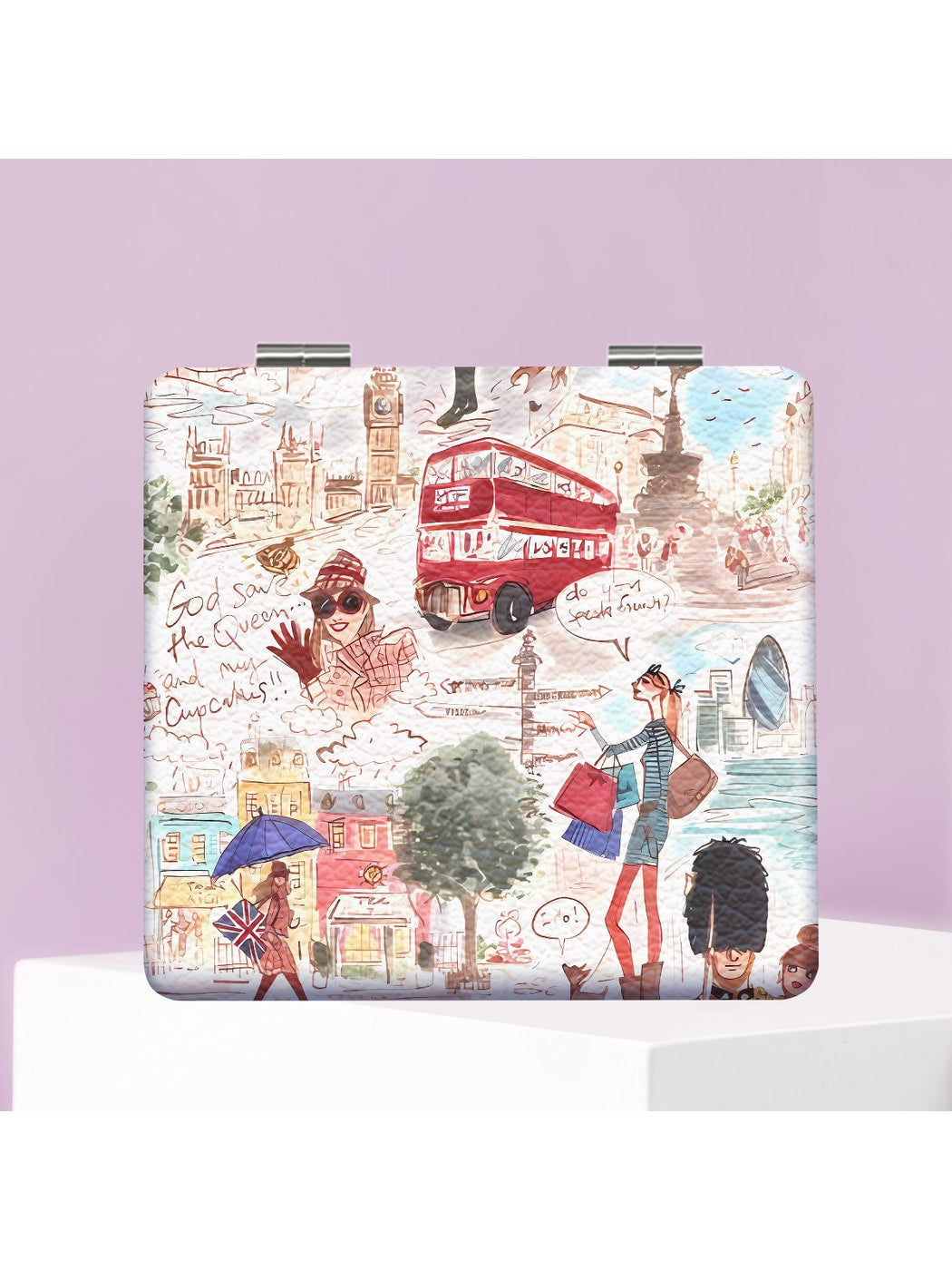 Mirroray - Cartoon Style Travel Theme Makeup Mirror