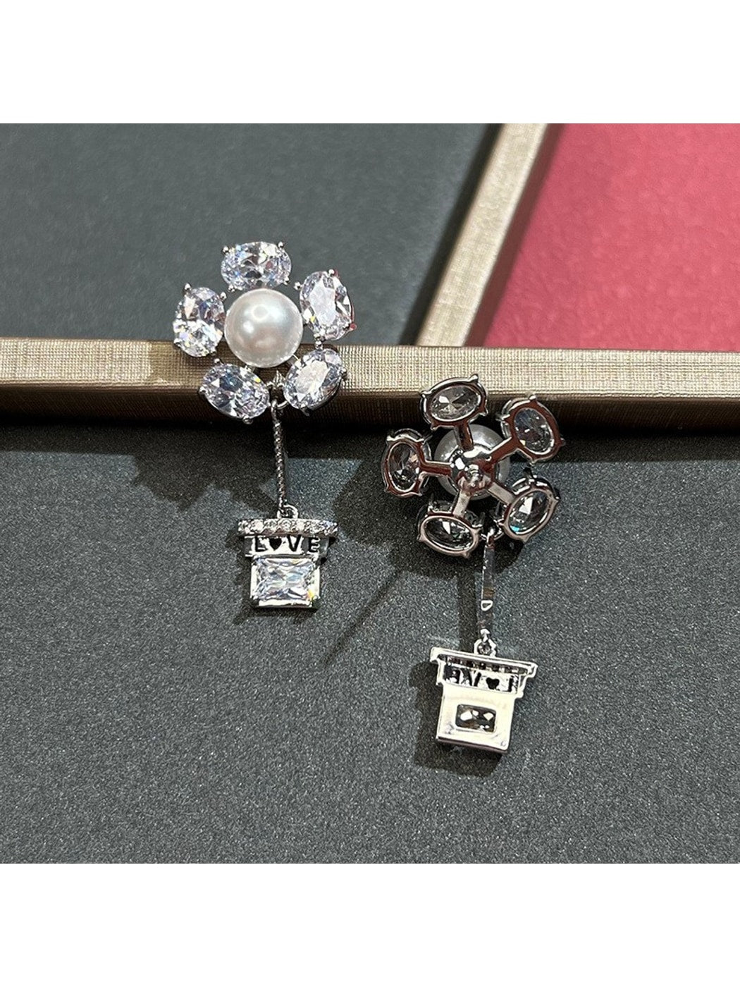 Earedge - Sweet Flower Motif Drop Dangle Earrings