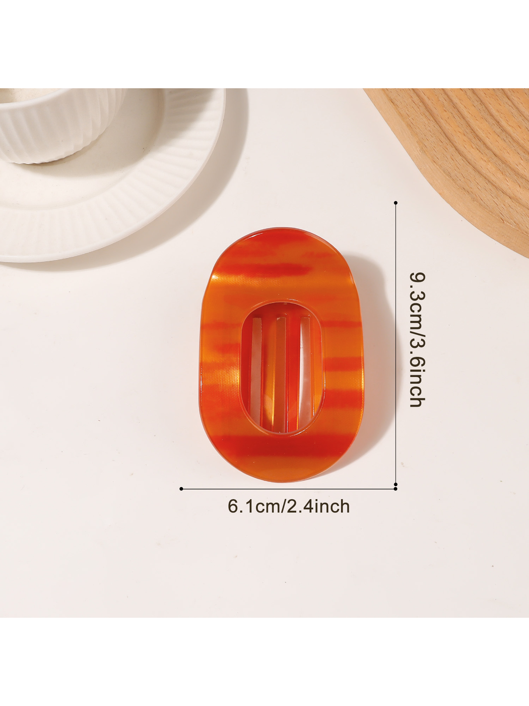 Beau - Textured Oval Hair Holder Claw Clip