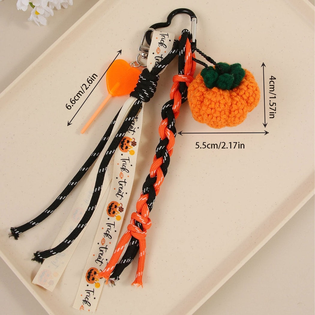 Keypus - Orange Pumpkin Lollipop Bag Pendant Keychain