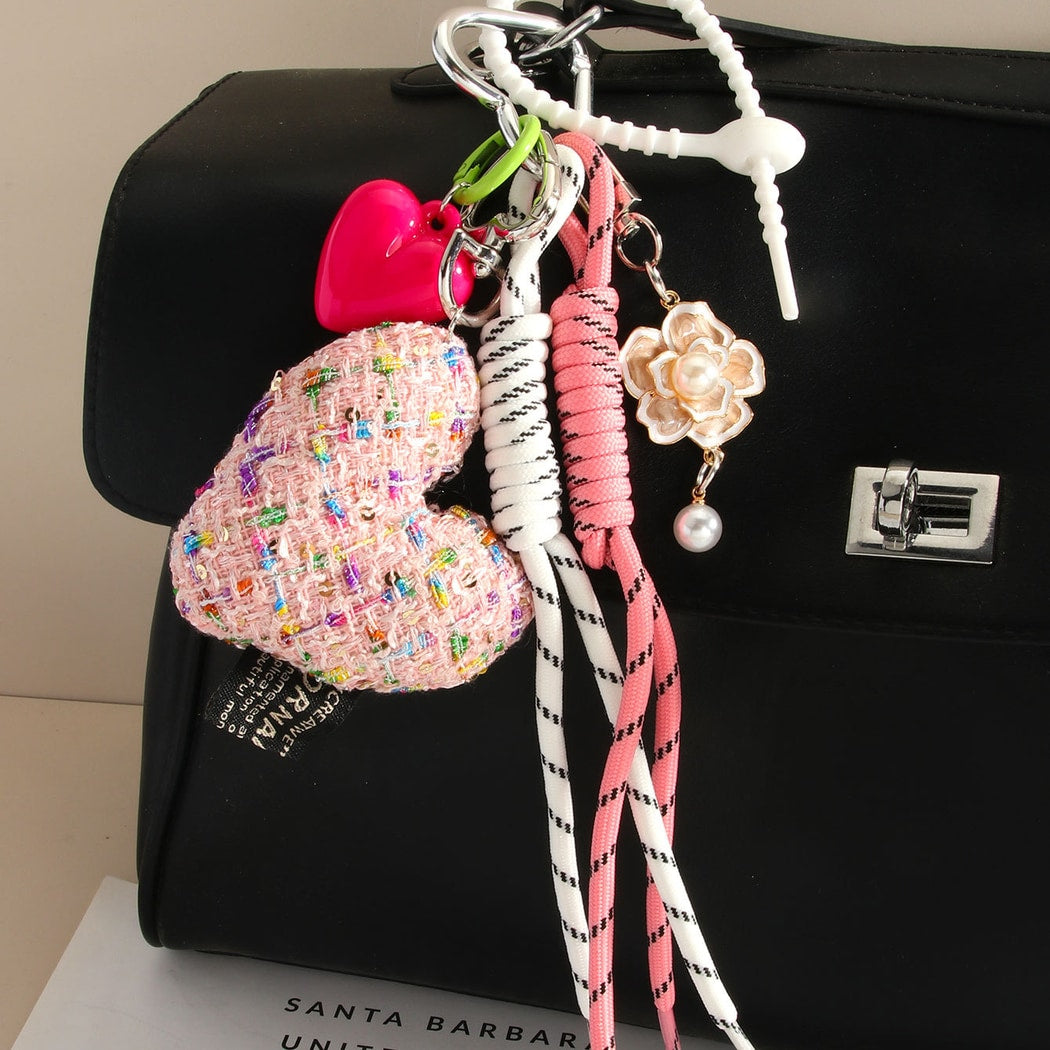 Keypus - Heart Pattern Rope Keychain Bag Charm