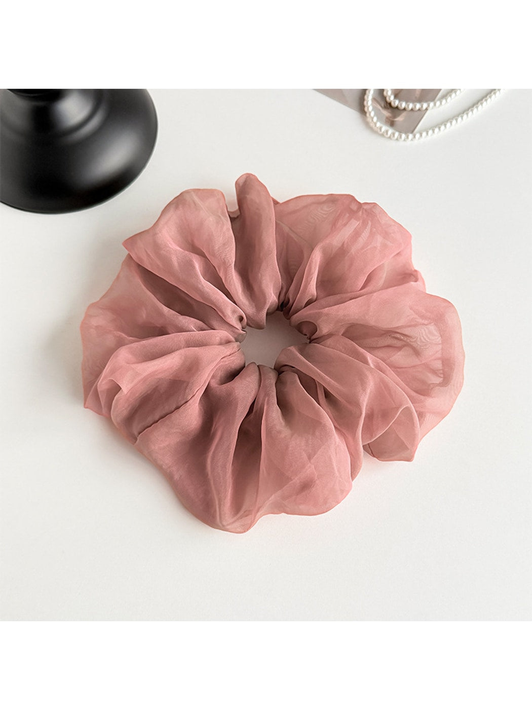 Gifty - Fluffy Sheer Fabric Mesh Look Scrunchie