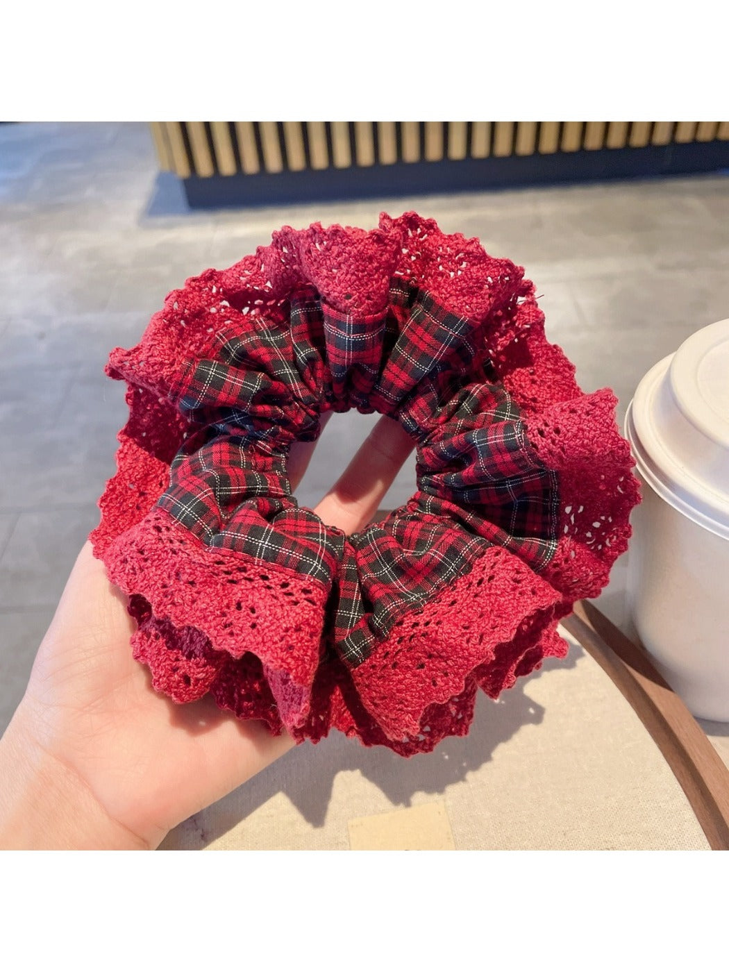 Gifty - Autumn/Winter Red Voluminous Scrunchie