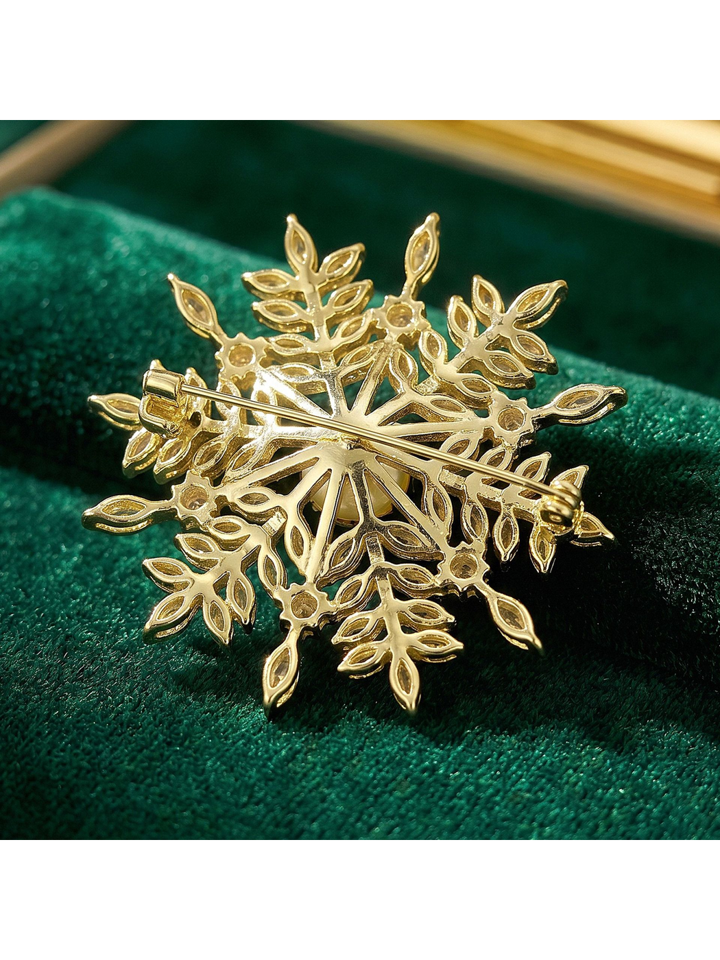 Brovia - Snowflake Micro Inlay Alloy Brooch