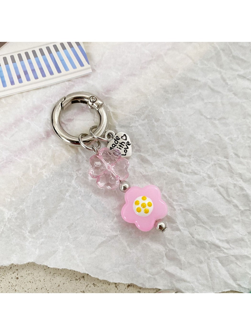 Keypus - Playful Flower Bag Charm Ring Pendant Keychain
