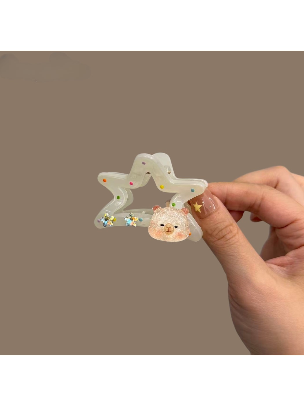 Beau - Cute Star Claw Clip with Bear Detail Hair Clip