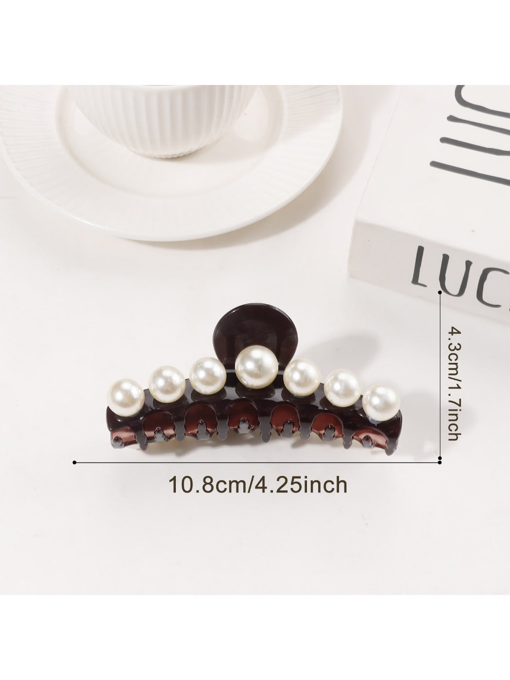 Beau - Stylish Beaded Half Round Claw Clip