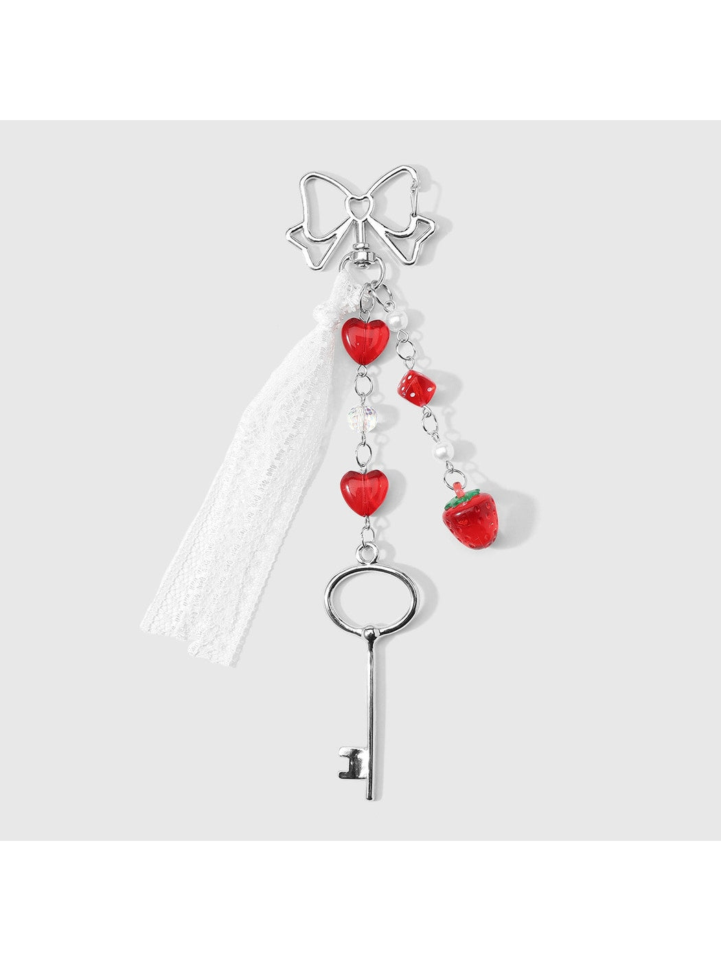 Keypus - Lace Bow Ribbon Charm Decorative Keychain